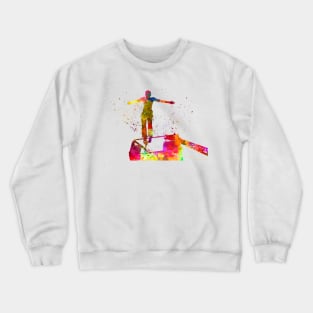 Bungee jumping base jump in watercolor Crewneck Sweatshirt